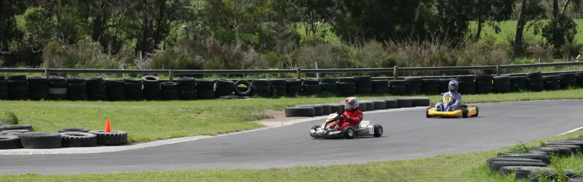 Karts on the circuit at Stony Creek